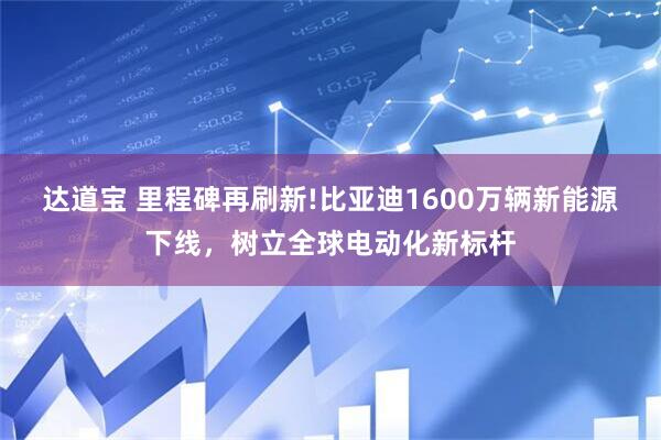达道宝 里程碑再刷新!比亚迪1600万辆新能源下线，树立全球电动化新标杆